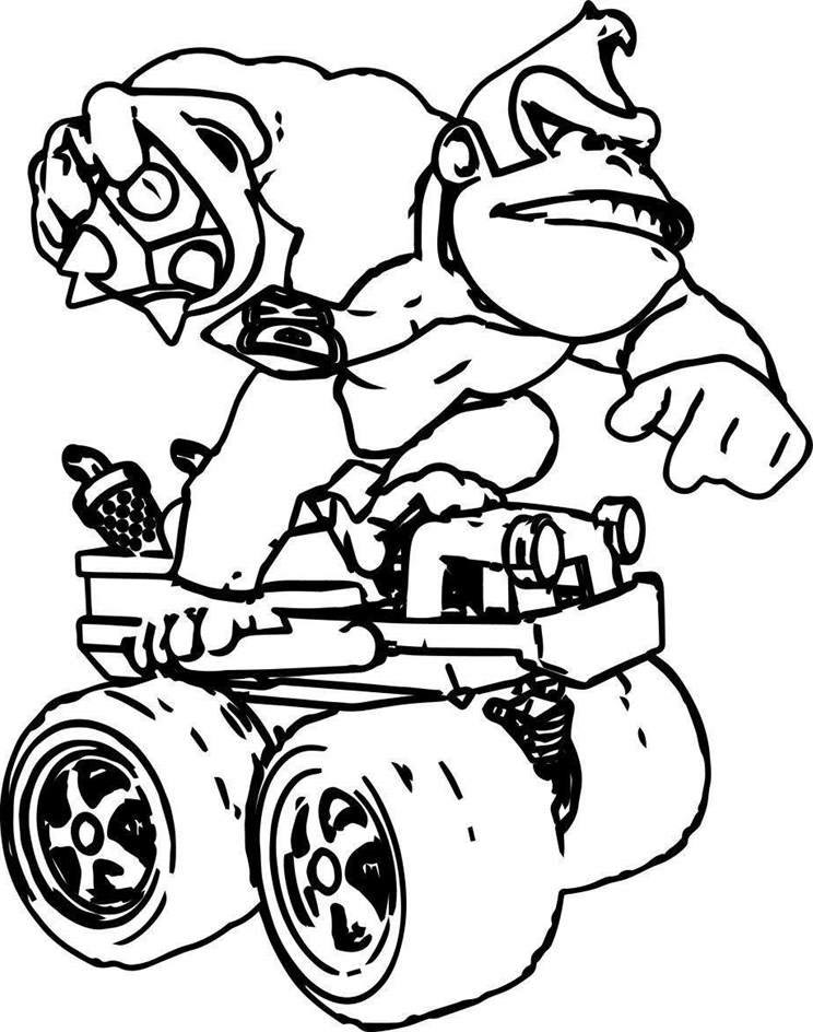 744x944 Donkey Kong Coloring Pages Easy Hand Drawing Great