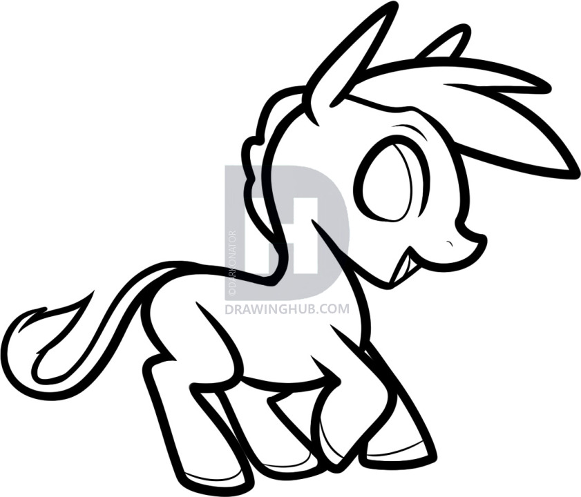 841x720 How To Draw A Donkey For Kids, Step