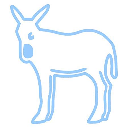 450x450 Catalonian Donkey Sticker Outline, Light Blue X
