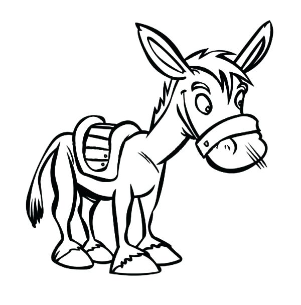 600x608 Donkey Drawing Outline