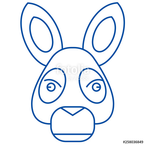 500x500 Donkey Head Line Concept Icon Donkey Head Flat Vector Website