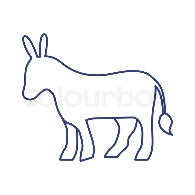 800x800 Silhouette With Donkey Domestic Animal Stock Vector Colourbox