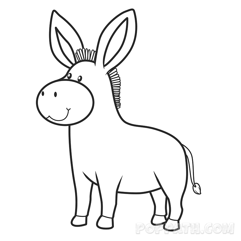Donkey Face Drawing