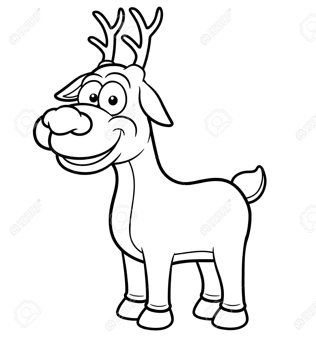 1218x1300 Cartoon Deer Drawing