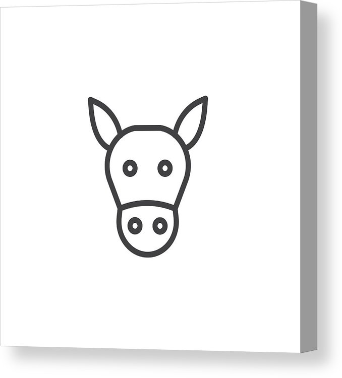 678x750 Donkey Head Line Icon Canvas Print Canvas Art
