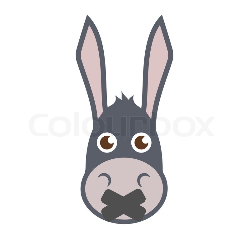 800x800 donkey head with mouth sealed vector stock vector colourbox