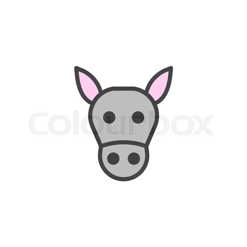 800x800 Donkey Head Filled Outline Icon, Line Stock Vector Colourbox