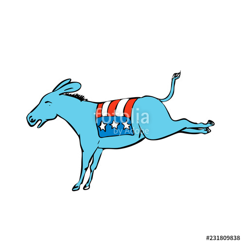 500x500 American Donkey Kicking Color Drawing Stock Image And Royalty