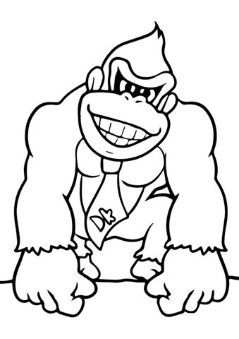 339x480 Donkey Kong Coloring Pages Beautiful Donkey Kong Drawing