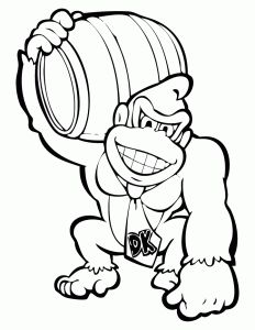 232x300 How To Draw Donkey Kong Coloring Pages For Kids With Art Colors