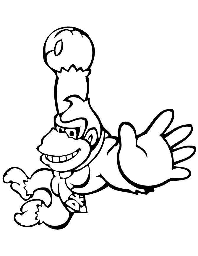 670x867 Donkey Kong Coloring Pages Printable Line Drawing