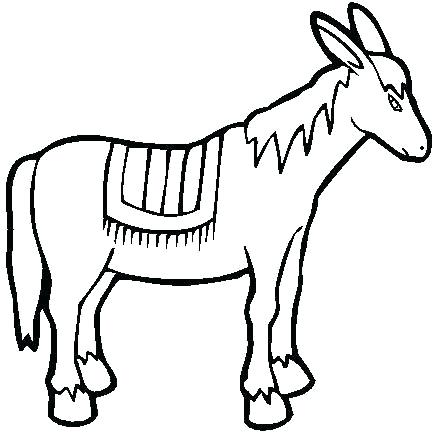 439x439 Nativity Animals Coloring Pages Free Animal Drawings Donkey