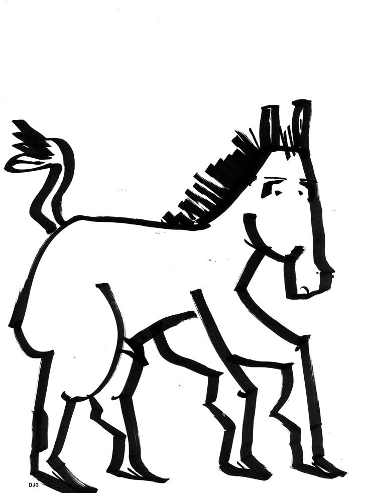 729x982 Donkey Djg Drawing Painting Donkey And Drawings