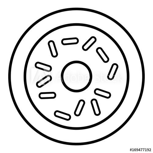 500x500 Donut Icon, Outline Line Style