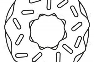 300x200 Donut Black And White Outline Drawing Clipart Portal