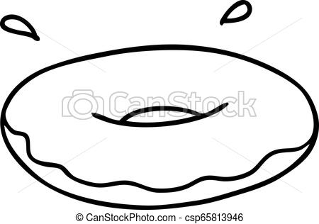 450x316 Hand Drawn Line Drawing Doodle Of An Iced Ring Donut