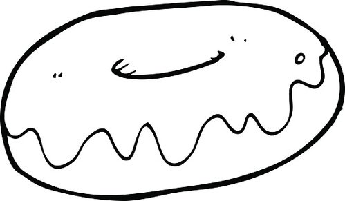 499x291 Line Drawing Cartoon Donut Premium Clipart