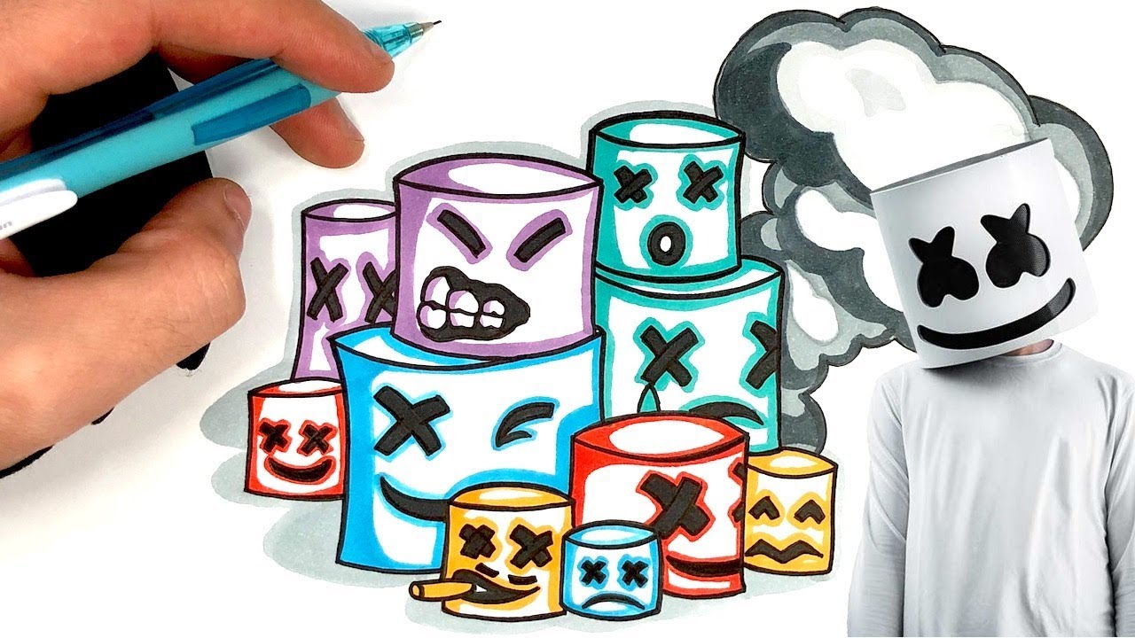 1280x720 Doodle Art Marshmello Fortnite ! Speedrawing
