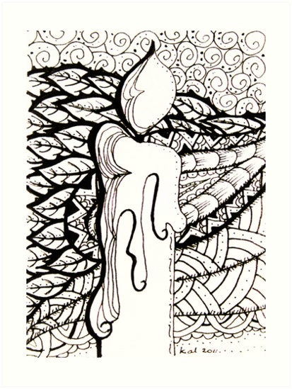 413x549 Atc Candle Doodle Art Prints