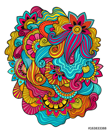 413x500 Beautiful Doodle Art Floral Composition Tattoo Flower Template