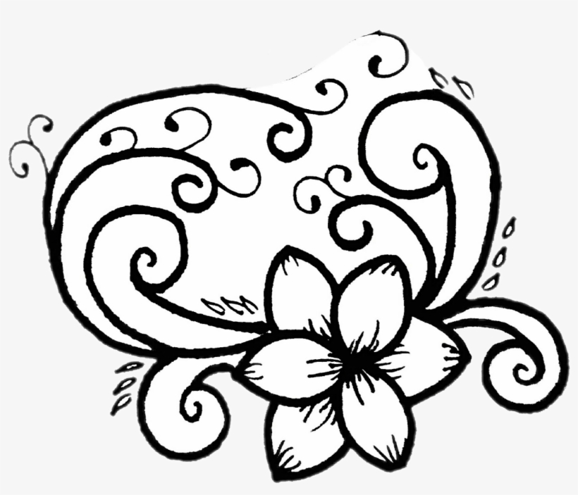 820x703 doodle drawing flower blackandwhite simple
