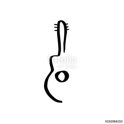 500x500 Doodle Guitar Drawing Stock Image And Royalty Free Vector