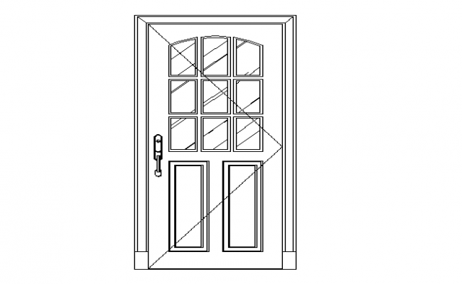 650x400 flush panelled type of door dwg
