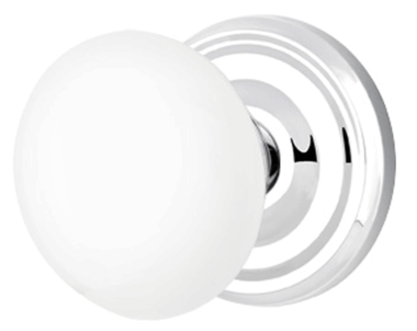 380x302 Ice White Porcelain Door Knob Set With Regular Rosette