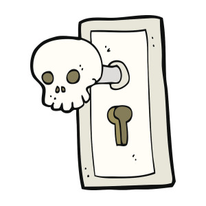 300x300 Cartoon Spooky Door Knob Drawing