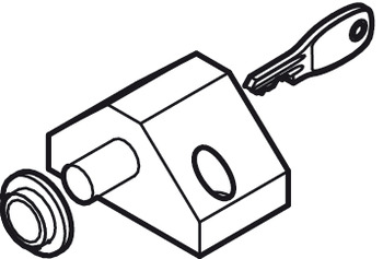 350x237 patio door lock, width mm, steel and brass