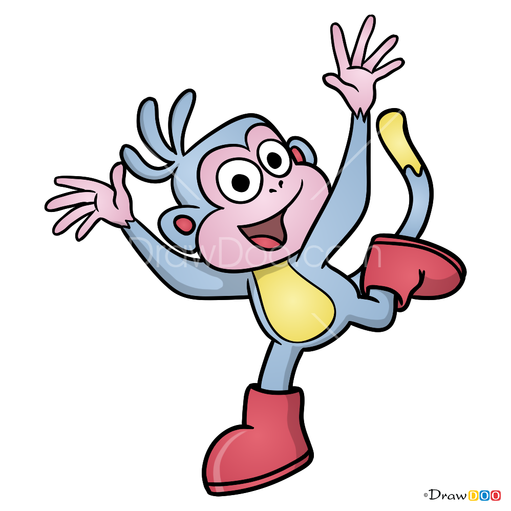 998x998 How To Draw Boots The Monkey, Dora And Friends