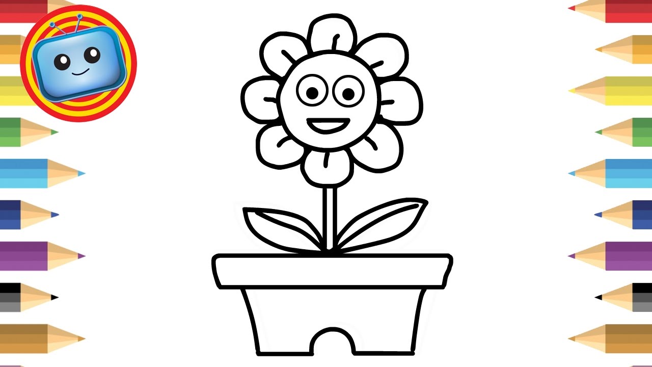 1280x720 How To Draw A Flower Simple Drawing Game For Kids Colouring