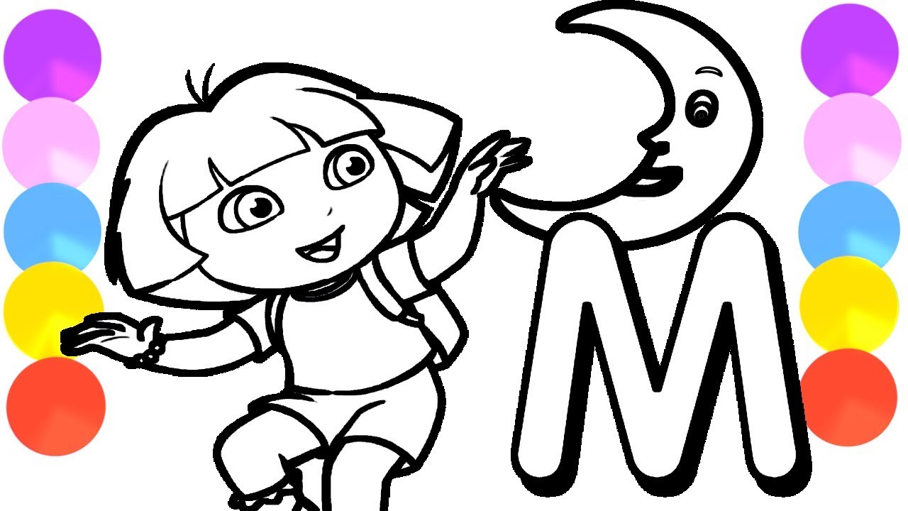 1280x720 Dora Learn Alphabet M For Kids Painting For Toddlers And Drawing
