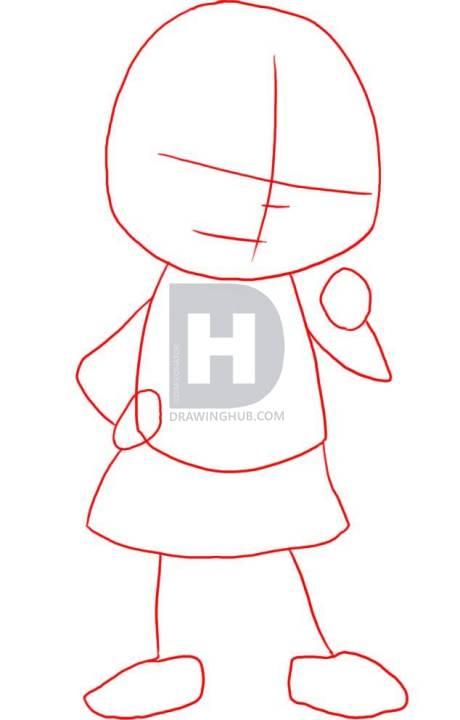 460x720 How To Draw Dora The Explorer, Step