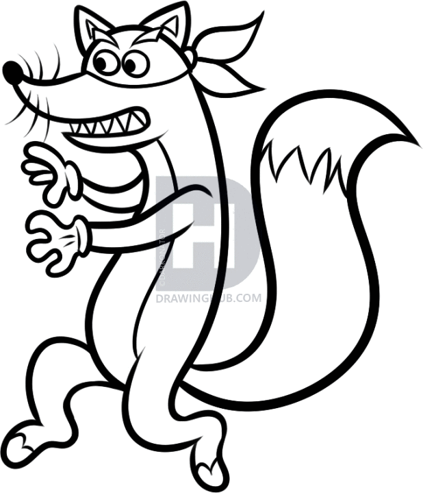 618x720 How To Draw Swiper, Swiper From Dora The Explorer, Step