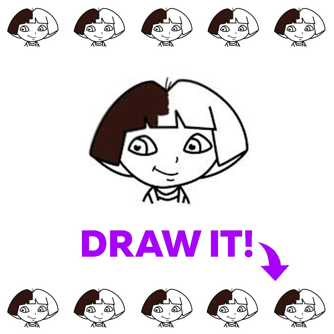 1080x1080 Learn How To Draw Dora The Explorer Face Easy Step