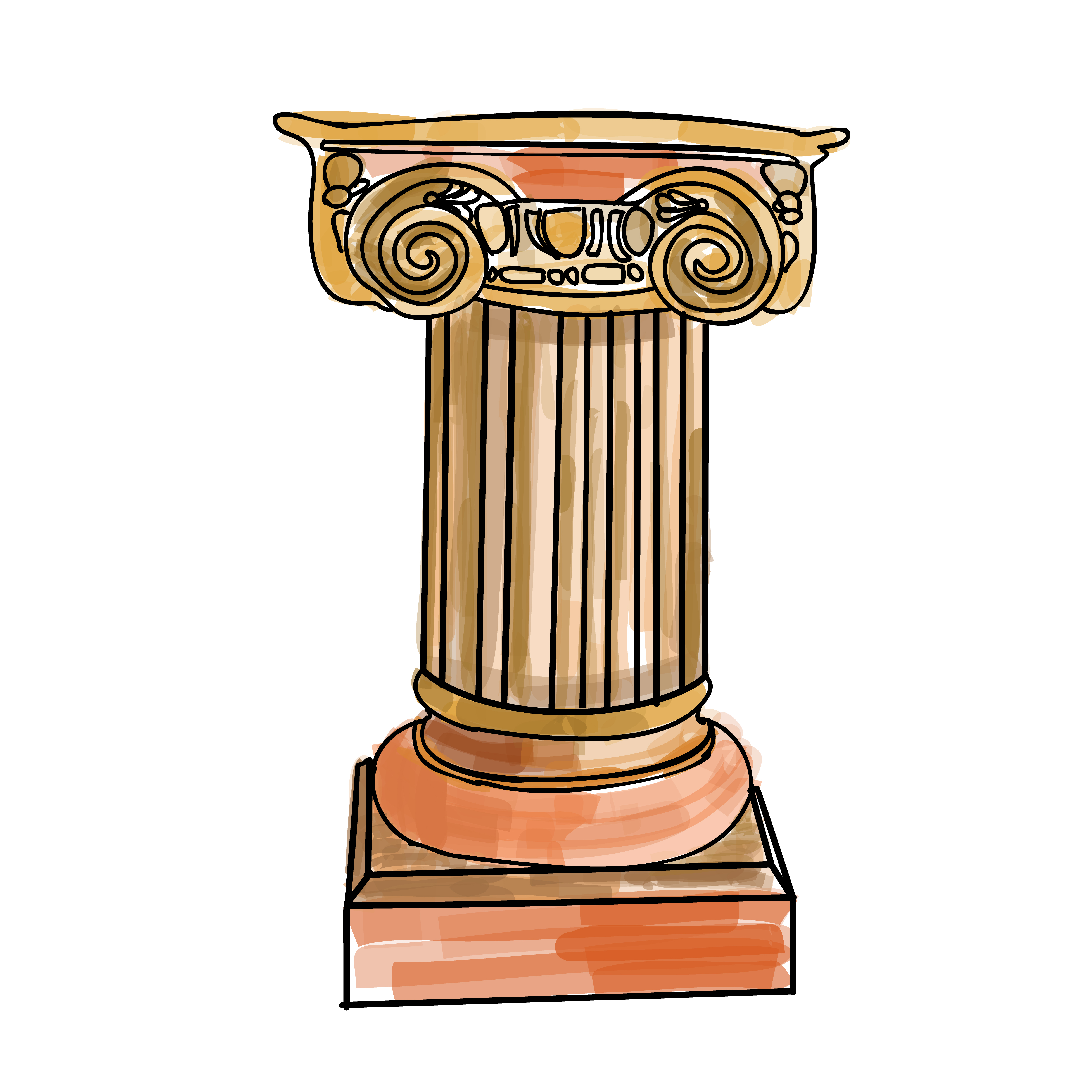 5000x5000 stylized greek doodle column doric ionic corinthian columns