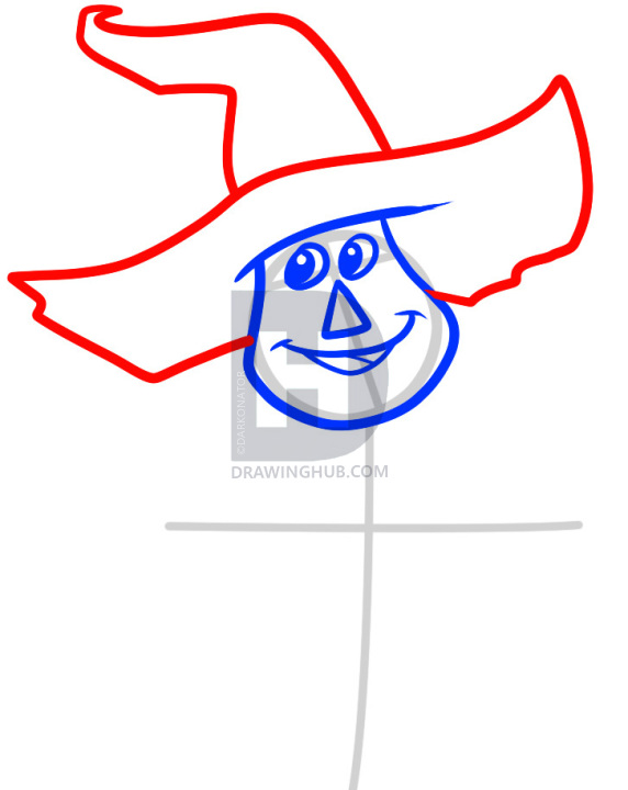 572x720 How To Draw Scarecrow, Dorothy Of Oz, Step