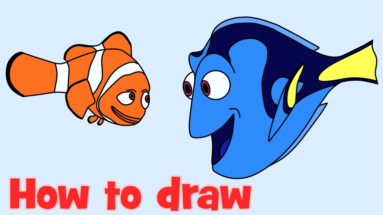 1280x720 how to draw and coloring dory with nemo from finding dory