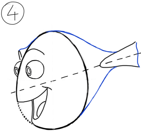 450x424 How To Draw Dory From Pixars Finding Nemo In Easy Steps Drawing