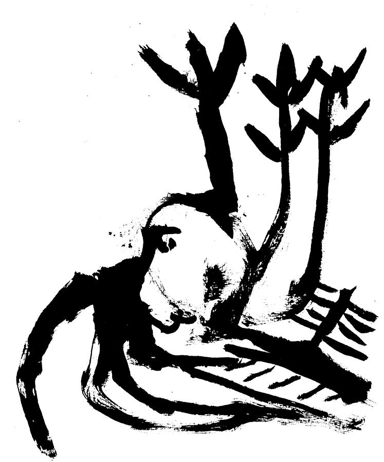 747x900 Black Ink Piano Drawing