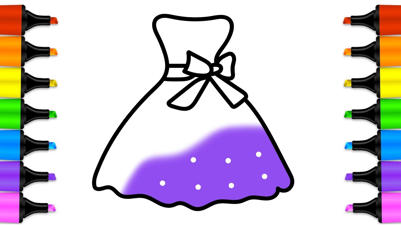 1280x720 How To Draw Polka Dot Dress Drawing And Coloring Book For Girls