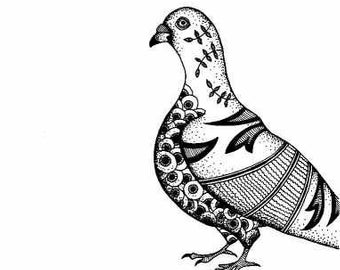 340x270 Penguin Print In Blackampwhite Animal Bird Drawing Zen Dot Etsy