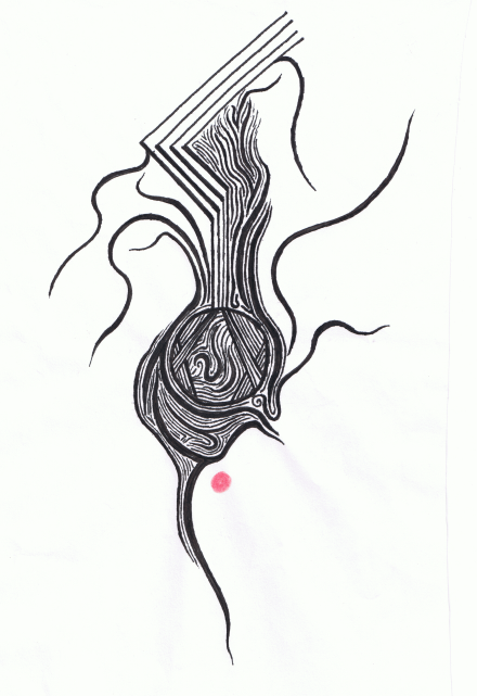 440x641 Line Drawing With Red Dot