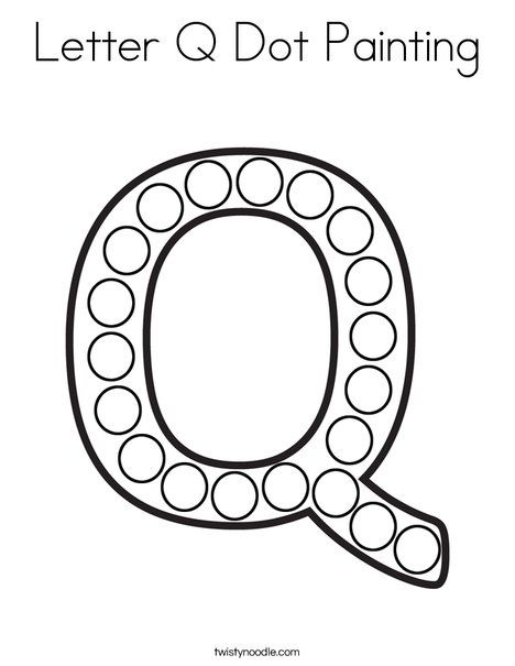 468x605 Letter Q Dot Painting Coloring Page