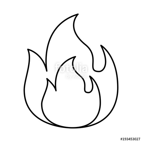 500x500 Fire Flame Burning Danger Hot Image Vector Illustration Dotted