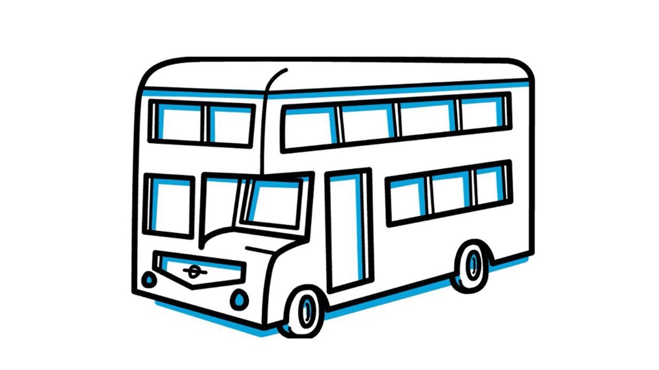 1280x720 How To Draw A Double Decker Bus Step