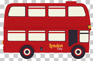 310x205 London Double Decker Bus Illustration, Cartoon Red Double Decker