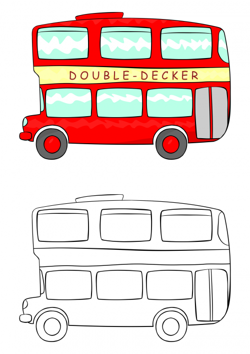500x707 Double Decker Bus Coloring Pages Kids Bus Art, Double Decker