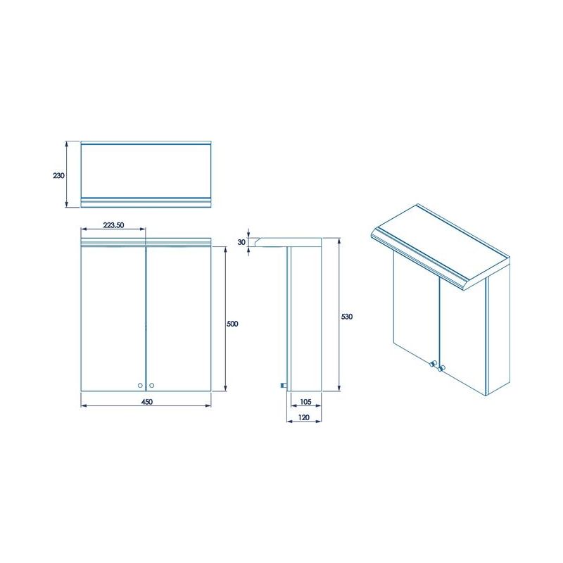 800x800 Croydex Shire Bathroom Illuminated Mirror Cabinet Double Door